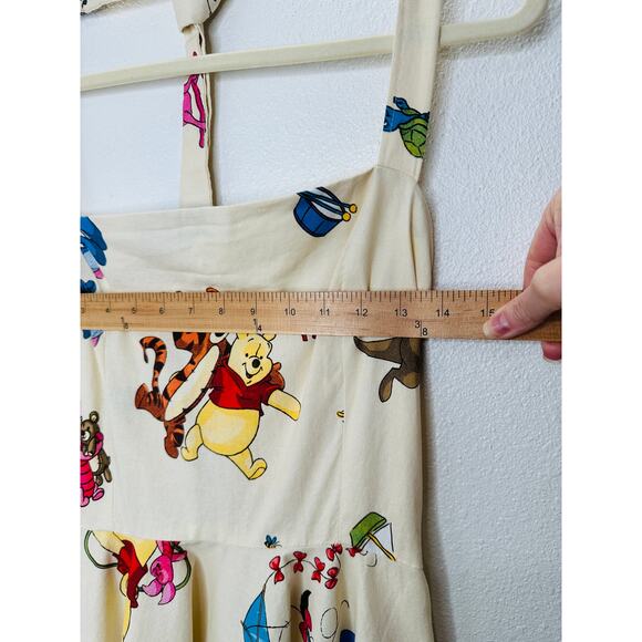 Vintage Cream Winnie The Poo Print Apron Dress Small - Picture 9 of 11